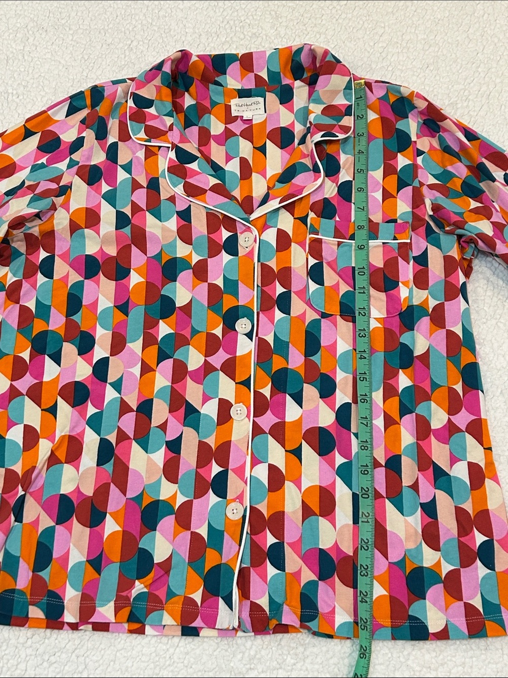 Trina Turk x Bedhead PJs Geometric-Print Long Jersey Pajama Set size Large - Picture 9 of 16